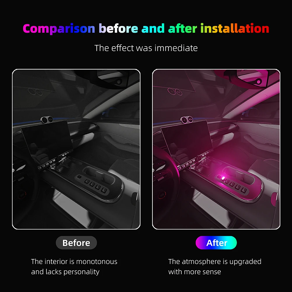 New Type-C Car Interior Ambient Atmosphere Light LED Signal Lights Auto Reading Lamp Decorations Car Interior Accessories