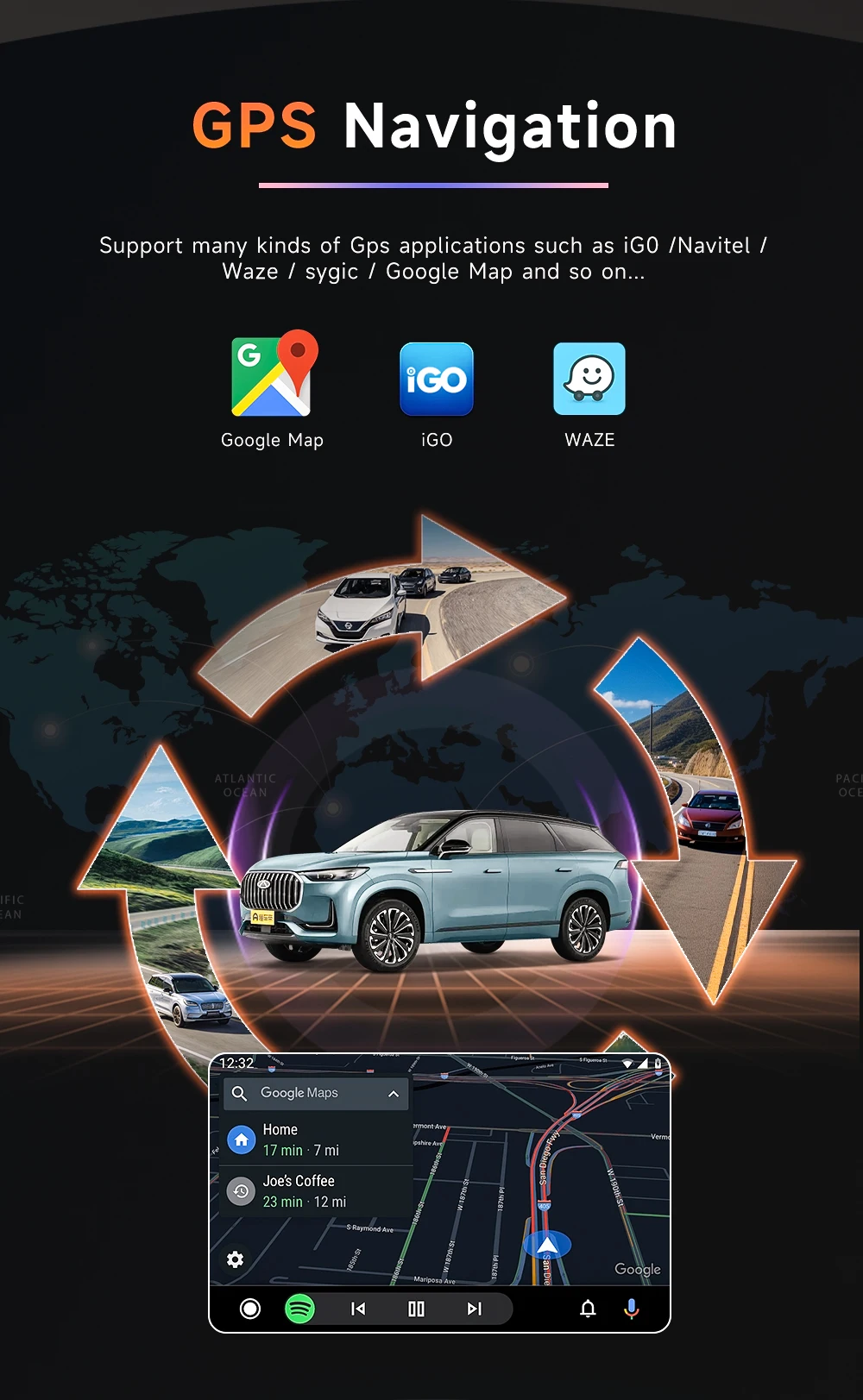 12.3 inch Car Radio For Ford Fiesta MK6 MK7 2009-2016 LHD RHD Android Multimedia Video Player GPS Wireless Carplay QLED Screen