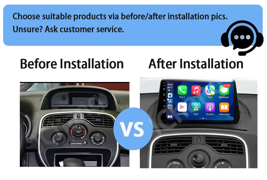 Car Radio Carplay For Renault Kangoo 2009 - 2018 Navigation GPS Multimedia Player Android Auto Stereo No 2din Android 15