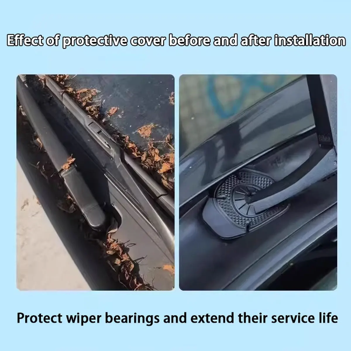 Car Windshield Wiper Protective Cover Universal for Prevent Debris Prevention Leaf Falling Wiper Bottom Hole Dustproof Cover