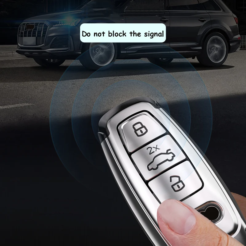 Car Remote Key Case Cover for Audi A3 A4 B9 A6 A7 4K A8 E-tron Q5 Q8 C8 D5 SQ8 Suede Car Key Fob Shell Keychain Protection Bag
