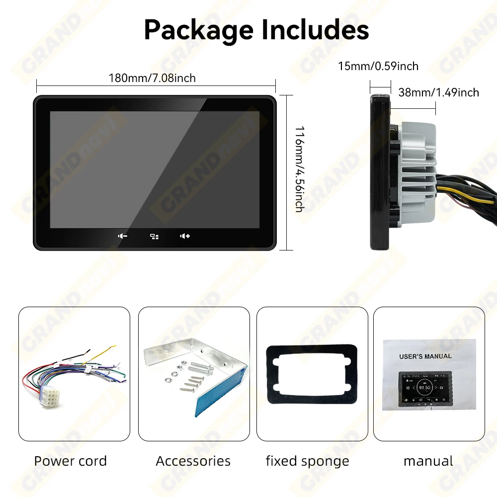 7inch MP5 Marine Boat Radio Wireless CarPlay Android Auto Waterproof IP67 Bluetooth FM AM AUX For Boat ATV UTV Yacht Golf Cart