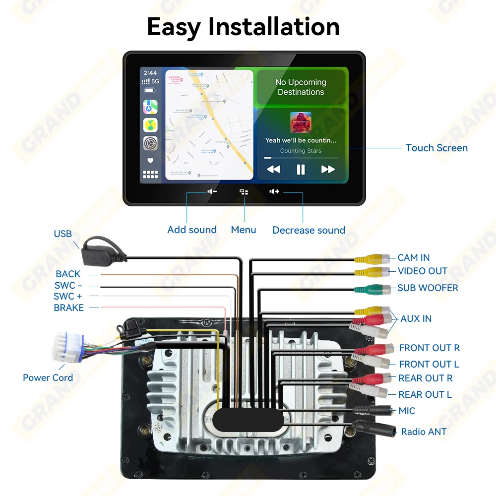 7inch MP5 Marine Boat Radio Wireless CarPlay Android Auto Waterproof IP67 Bluetooth FM AM AUX For Boat ATV UTV Yacht Golf Cart
