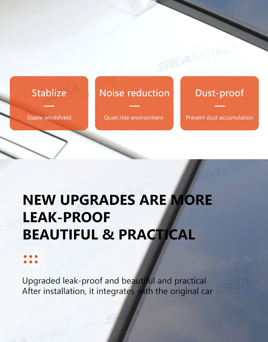 SEAMETAL 3/6M Universal Car Sunroof Sealing Strip Waterproof Sticker Noise Insulation Protector Strip Sunroof Edge Seal Stickers