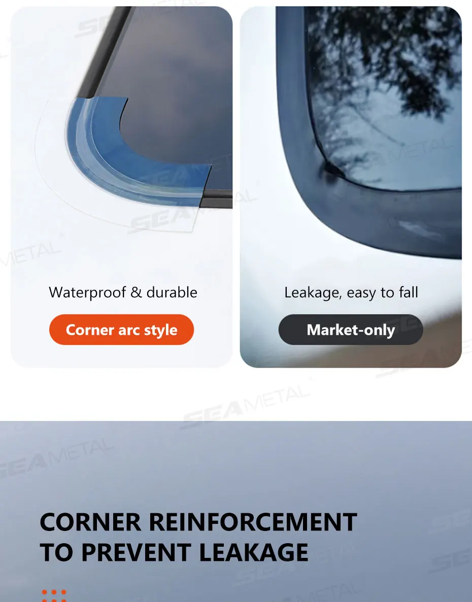 SEAMETAL 3/6M Universal Car Sunroof Sealing Strip Waterproof Sticker Noise Insulation Protector Strip Sunroof Edge Seal Stickers