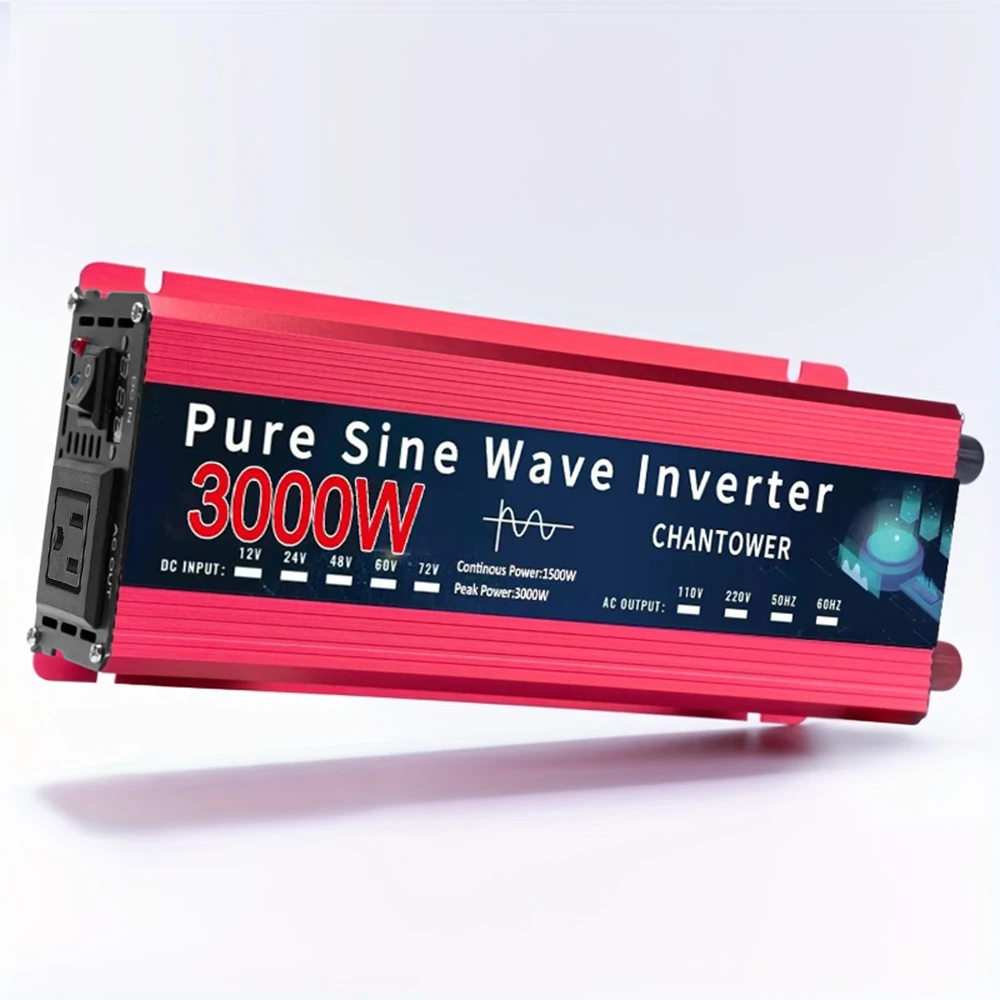 Pure Sine Wave Inverter 12V 220V 24V 110V 1600W 3000W DC To AC Portable Power Converter Car Solar Inverter