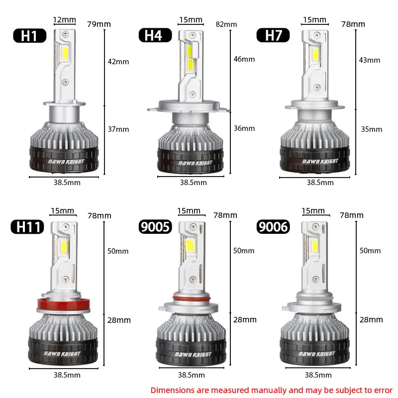 DAWN KNIGHT K9C H11 H7 H4 Very Powerful Front LED Car Lamp 6000K 4300K Efficient Cooling System H1 HB3 HB4 Lights 12V 2pcs