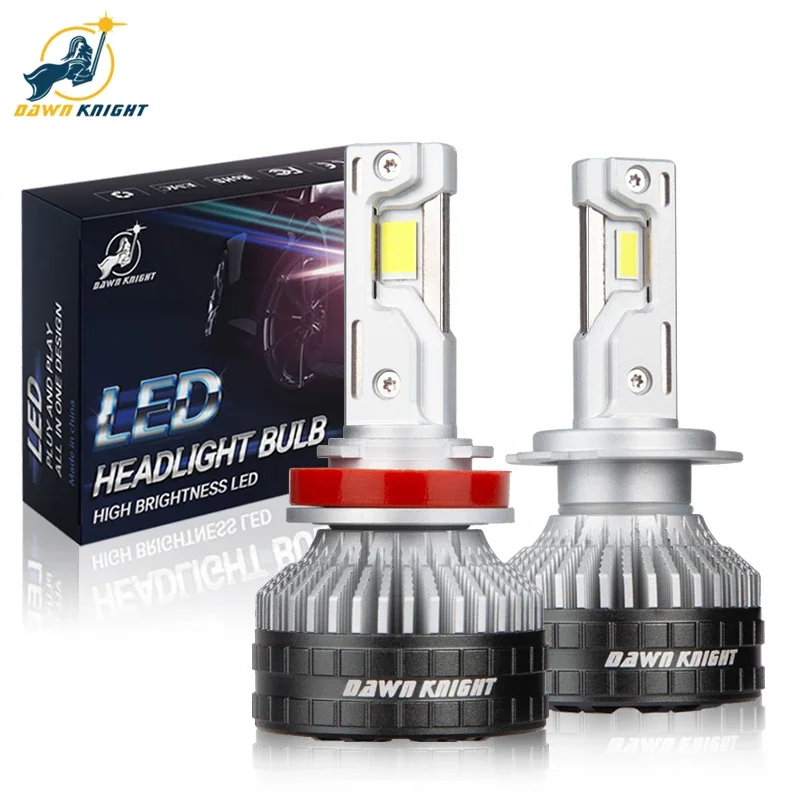 DAWN KNIGHT K9C H11 H7 H4 Very Powerful Front LED Car Lamp 6000K 4300K Efficient Cooling System H1 HB3 HB4 Lights 12V 2pcs