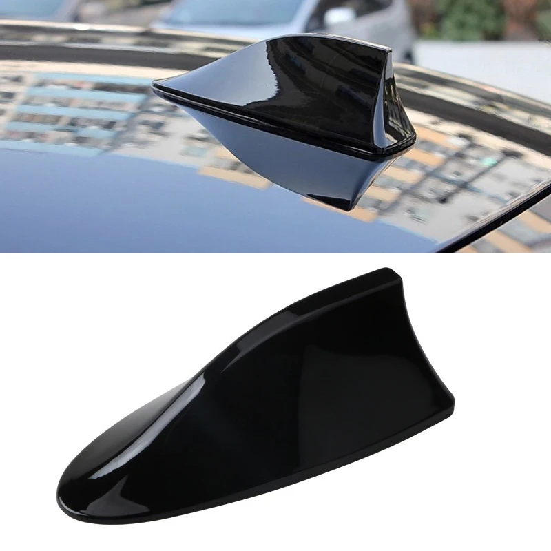 New Universal Carbon Fiber Look Car Roof Top Mount Shark Fin Aerial Antenna Toppers Auto Radio AM FM Antenna Signal Amplifie