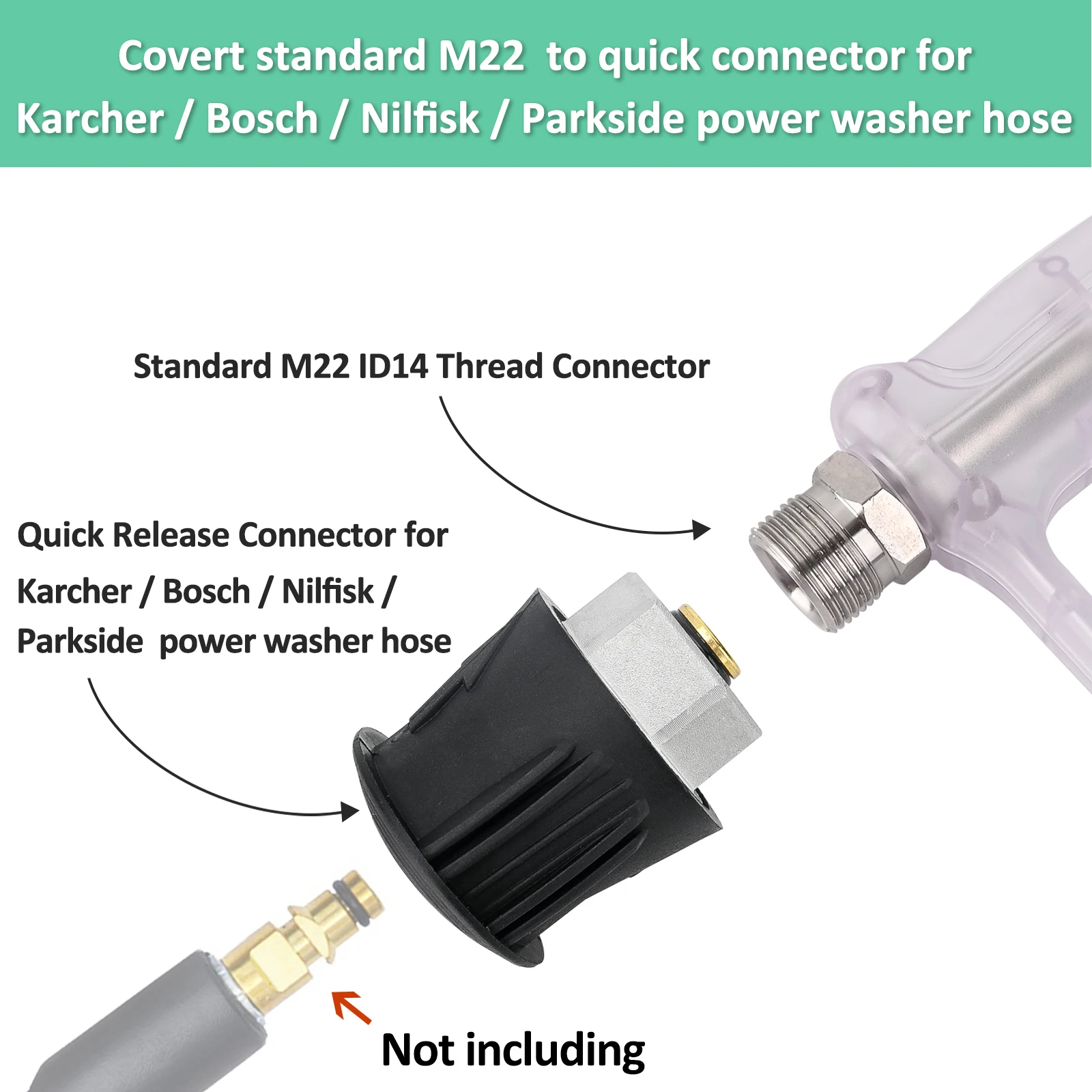 BEAR FORCE Pressure Washer Water Gun for Car Cleaning Hose Connector For Karcher Nilfisk Parkside Bosch Quick Connector Nozzles