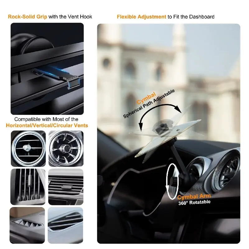 Car Cymbal Air Vent Mini Drum Crash Cymbal for Car Dashboard Compact & Durable Musical Car Accessory for Drivers