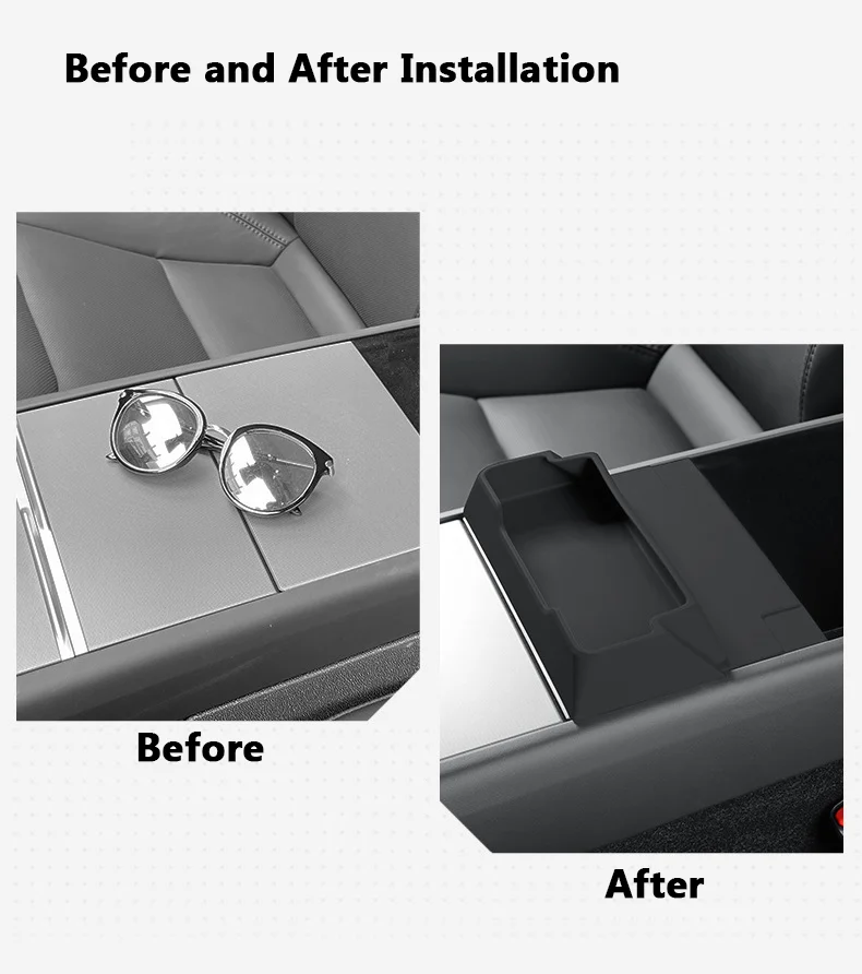 for Tesla Model 3 Y Juniper 2025 2026 Center Console Armrest Storage Box Glasses Holder Tray Case Organizer Interior Accessories