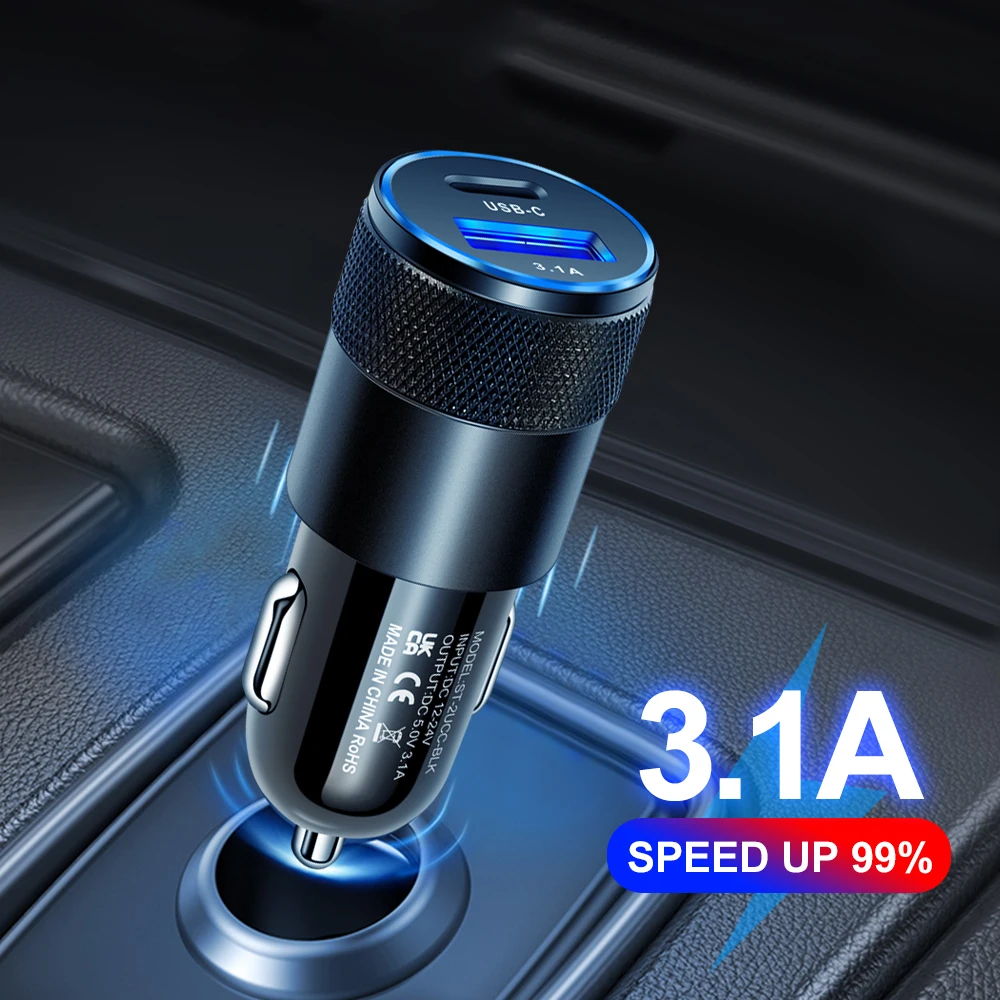 70W USB C Car Charger Type C Fast Charging Phone Adapter For iPhone Xiaomi Huawei PD Phone Charger Car Adapter Cigarette Lighter