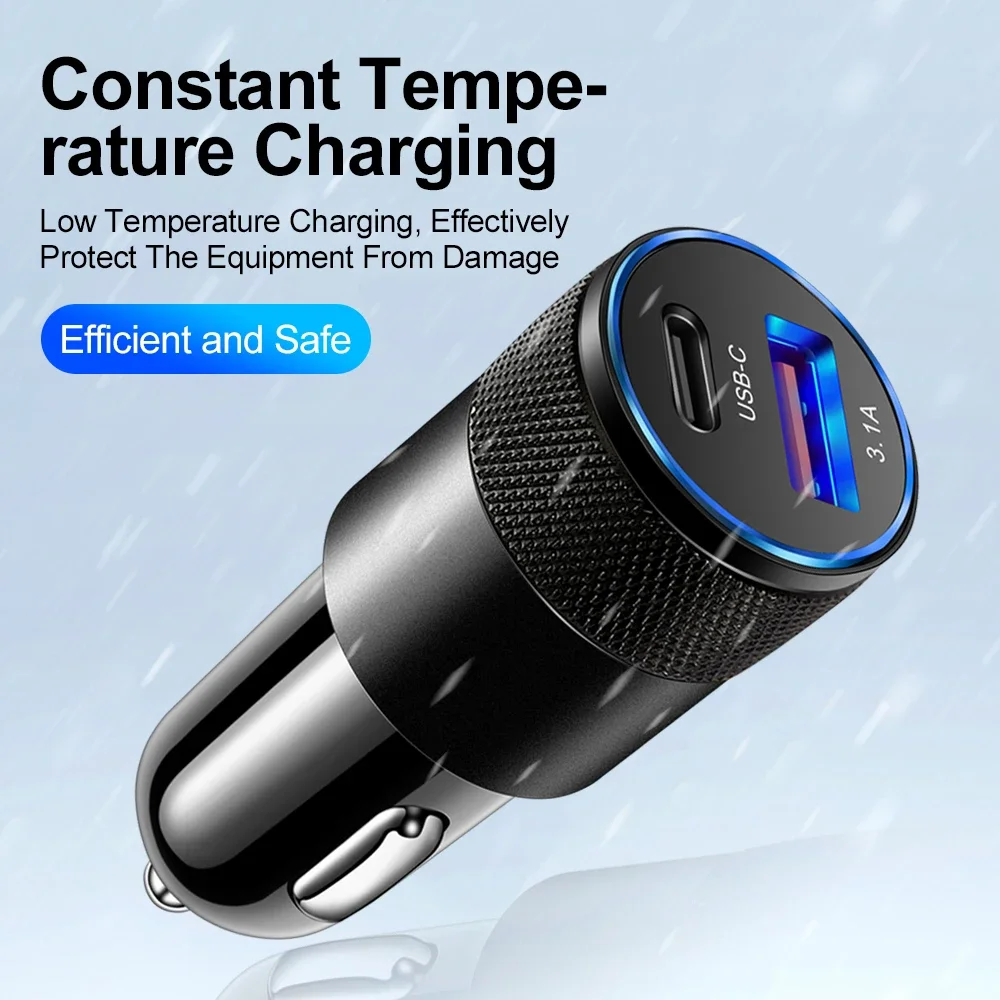 70W USB C Car Charger Type C Fast Charging Phone Adapter For iPhone Xiaomi Huawei PD Phone Charger Car Adapter Cigarette Lighter