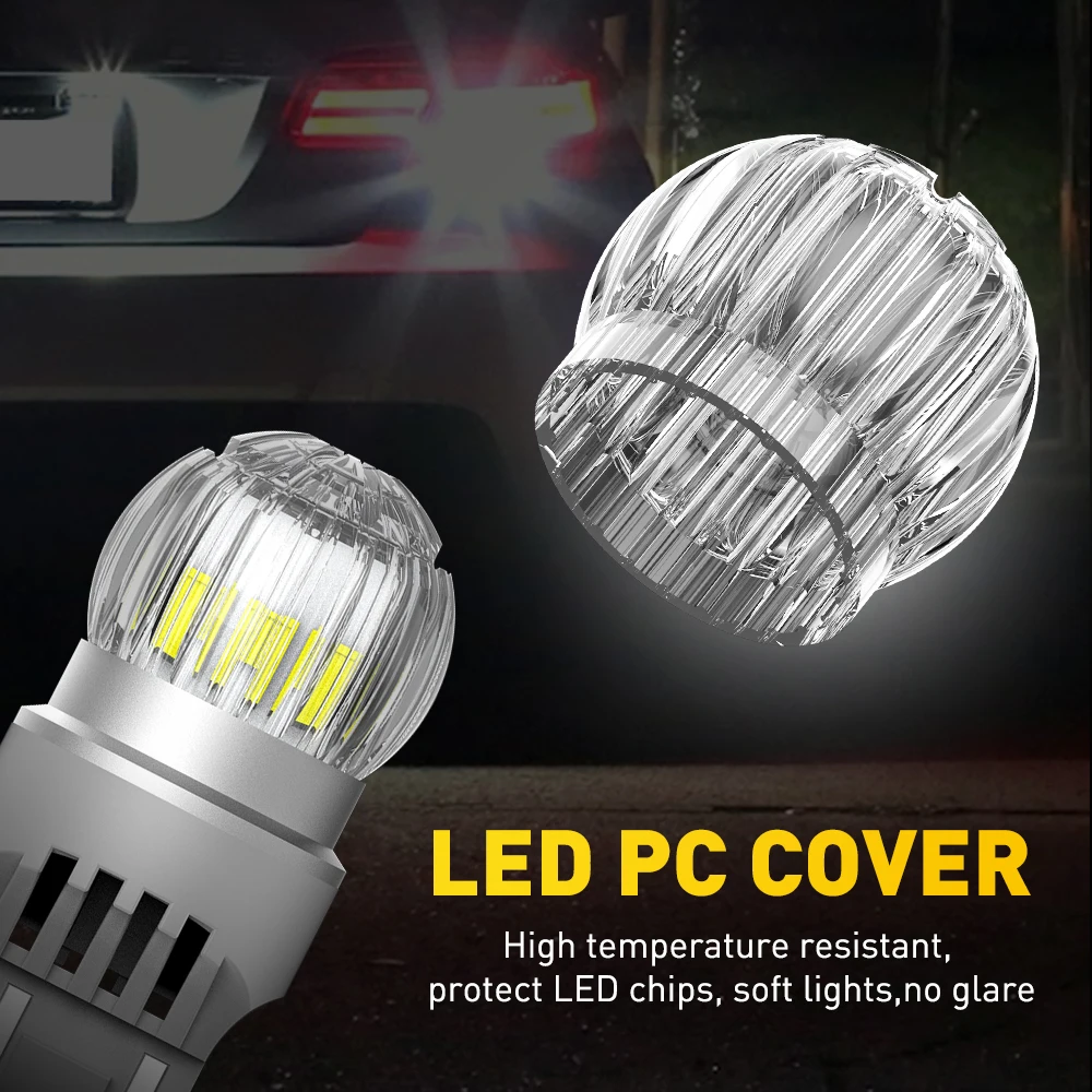 2x AUXITO T20 7443 7440 W21W W21/5W LED Bulb DRL Parking Reverse Lamp Stop Brake Signal Light White/Red/Yellow 12V 360° Lighting