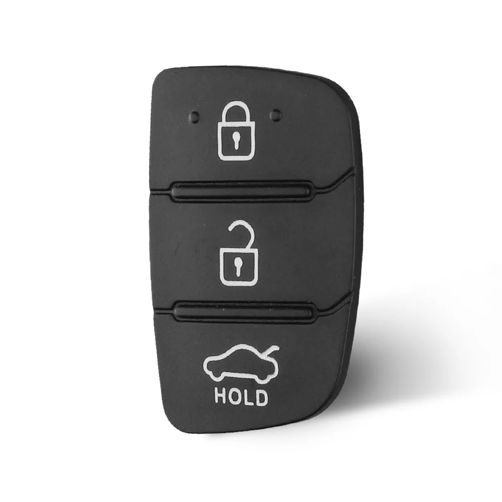 KEYYOU 3 Buttons Pad For Hyundai Creta I20 I40 Tucson Elantra Santa fe Solaris ix35 ix45 Replacement Rubber Car Remote Key Shell
