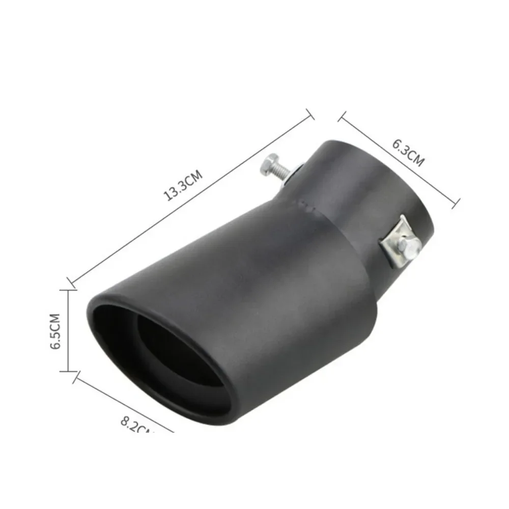 2.5" Stainless Steel Chrome Trim Car Auto Exhaust Muffler Tip Pipe Rear Tail Throat for Most Cars DIY Parts Accessories