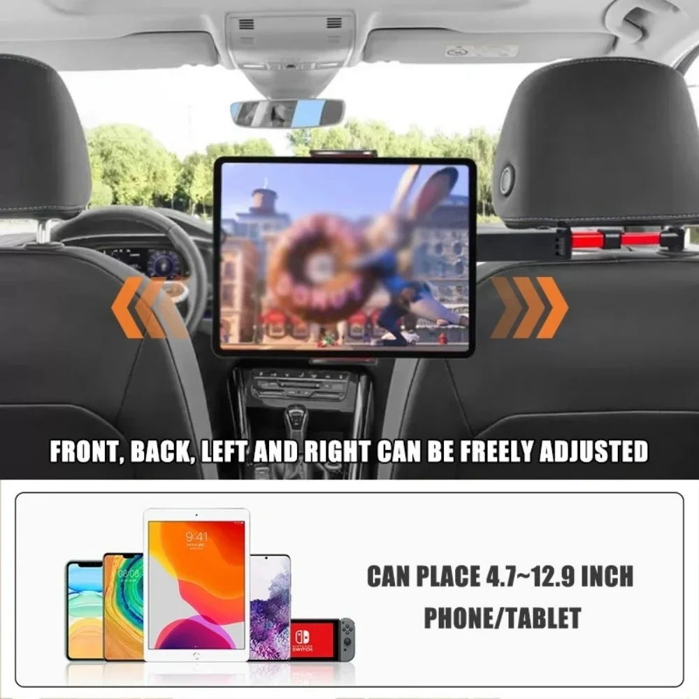 Universal 4-11" Telescopic Car Rear Pillow Phone Tablet Holder Headrest Mount Bracket For iPad Samsung Xiaomi Huawei Travel Kids