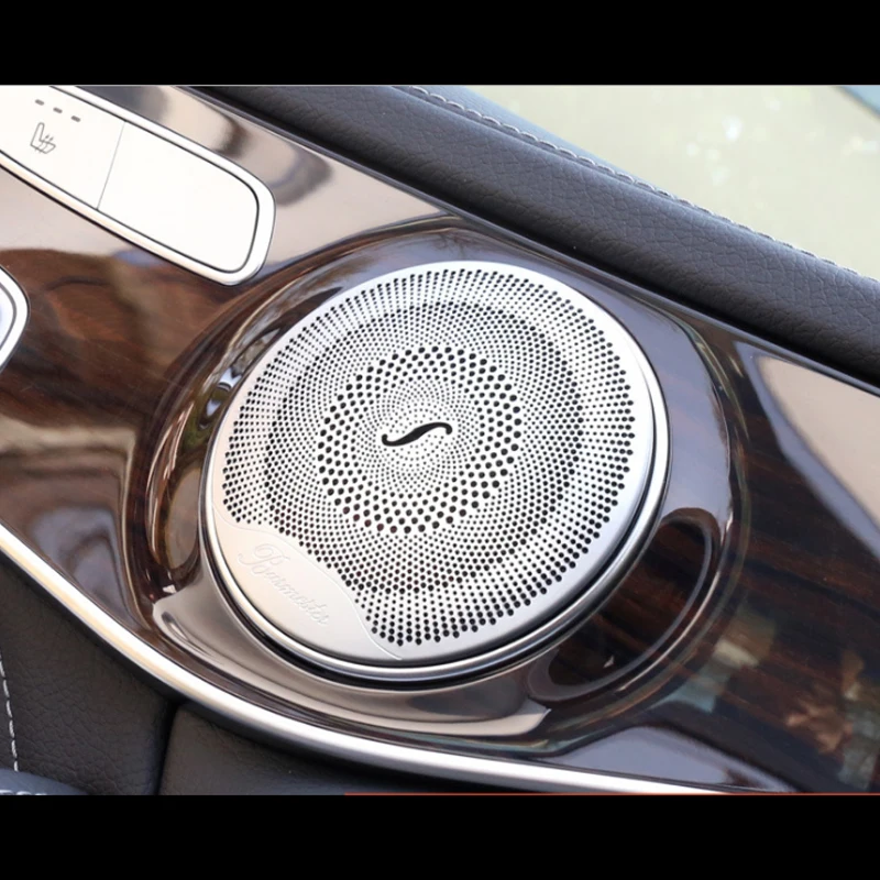 2pcs Speaker Cover for Mercedes Benz W213 W205 X253 E C GLC Class Car Door Sound Cover Speaker Decoration Interior Accessories