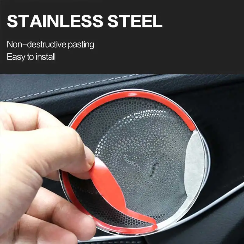 2pcs Speaker Cover for Mercedes Benz W213 W205 X253 E C GLC Class Car Door Sound Cover Speaker Decoration Interior Accessories