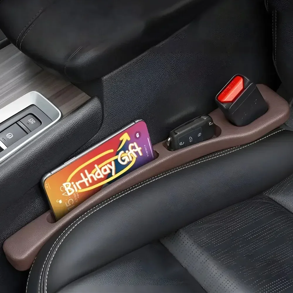 2Pcs Car Seat Gap Filler Seat Crevice Storage Box Bag Between Seats Console Organizer Decoration Interior Auto Accessories
