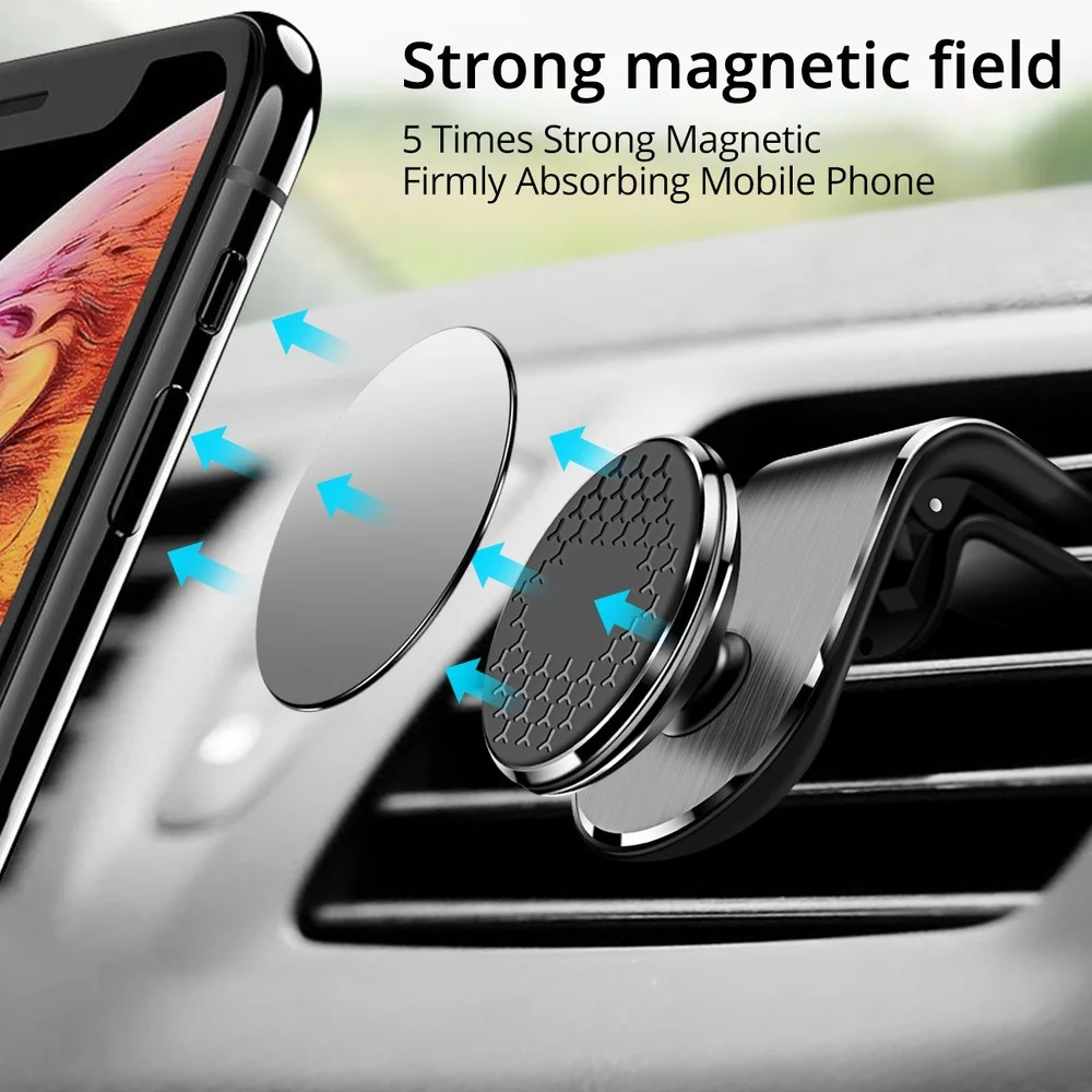 Magnetic Car Phone Holder Stand Air Vent Mount GPS Smartphone Support For iPhone Samsung Xiaomi Huawei Universal 360° Rotation