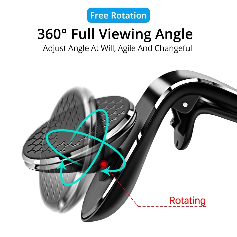 Magnetic Car Phone Holder Stand Air Vent Mount GPS Smartphone Support For iPhone Samsung Xiaomi Huawei Universal 360° Rotation
