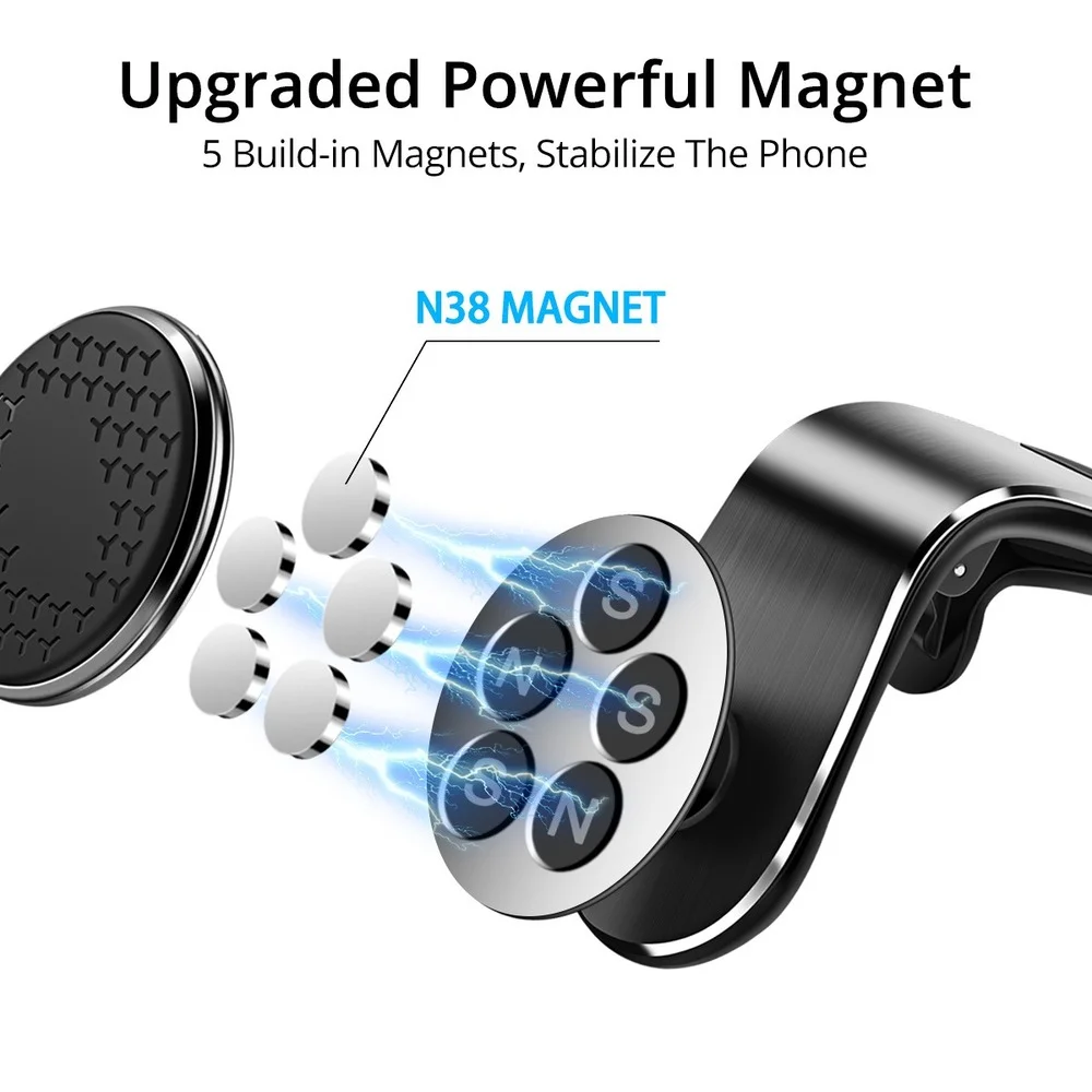 Magnetic Car Phone Holder Stand Air Vent Mount GPS Smartphone Support For iPhone Samsung Xiaomi Huawei Universal 360° Rotation