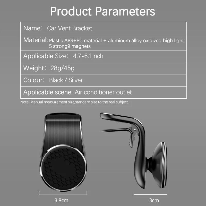 Magnetic Car Phone Holder Stand Air Vent Mount GPS Smartphone Support For iPhone Samsung Xiaomi Huawei Universal 360° Rotation