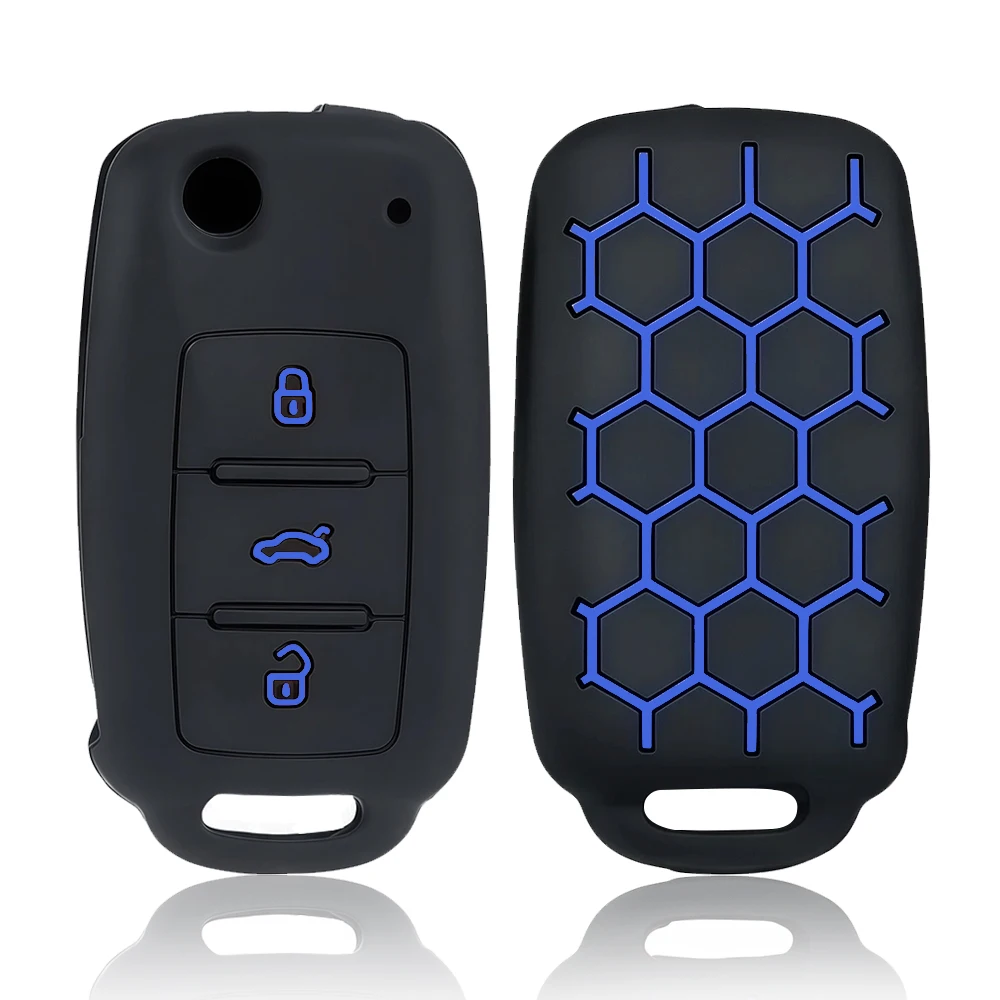 Silicone Car Key Case Key Cover For VW UP Polo Golf 6 Passat B5 Touran Caravelle Jetta Caddy Touareg For Skoda Fabia Octavia A5