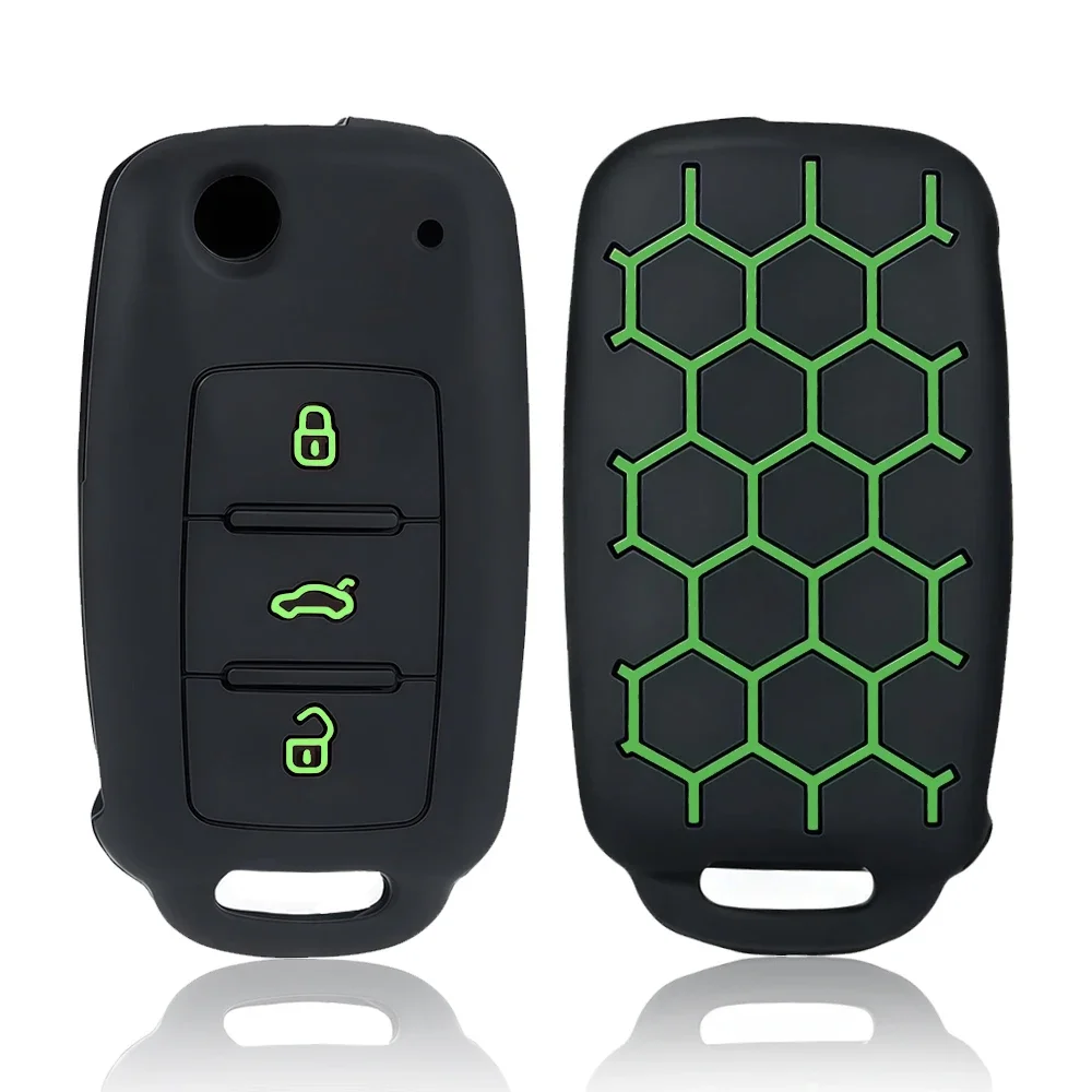 Silicone Car Key Case Key Cover For VW UP Polo Golf 6 Passat B5 Touran Caravelle Jetta Caddy Touareg For Skoda Fabia Octavia A5