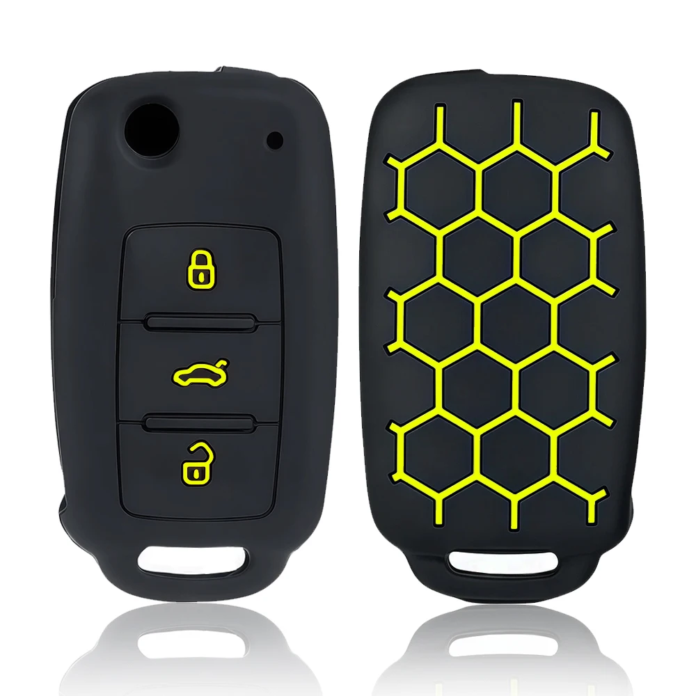 Silicone Car Key Case Key Cover For VW UP Polo Golf 6 Passat B5 Touran Caravelle Jetta Caddy Touareg For Skoda Fabia Octavia A5