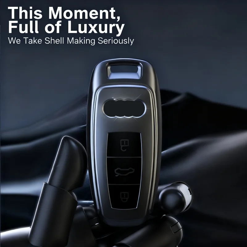 Titanium Gray for Audi A3 A4 B9 A6 C8 A7 S7 4K A8 D5 S8 Q7 Q8 SQ8 E-tron 2018 2019 2020 2021 Car Key Case Cover Fob Accessories