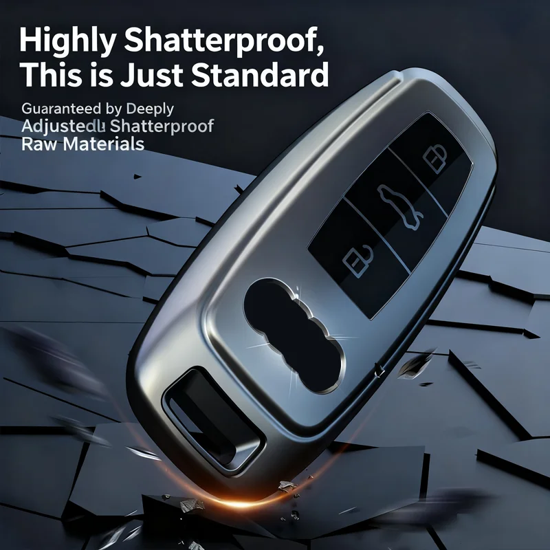 Titanium Gray for Audi A3 A4 B9 A6 C8 A7 S7 4K A8 D5 S8 Q7 Q8 SQ8 E-tron 2018 2019 2020 2021 Car Key Case Cover Fob Accessories