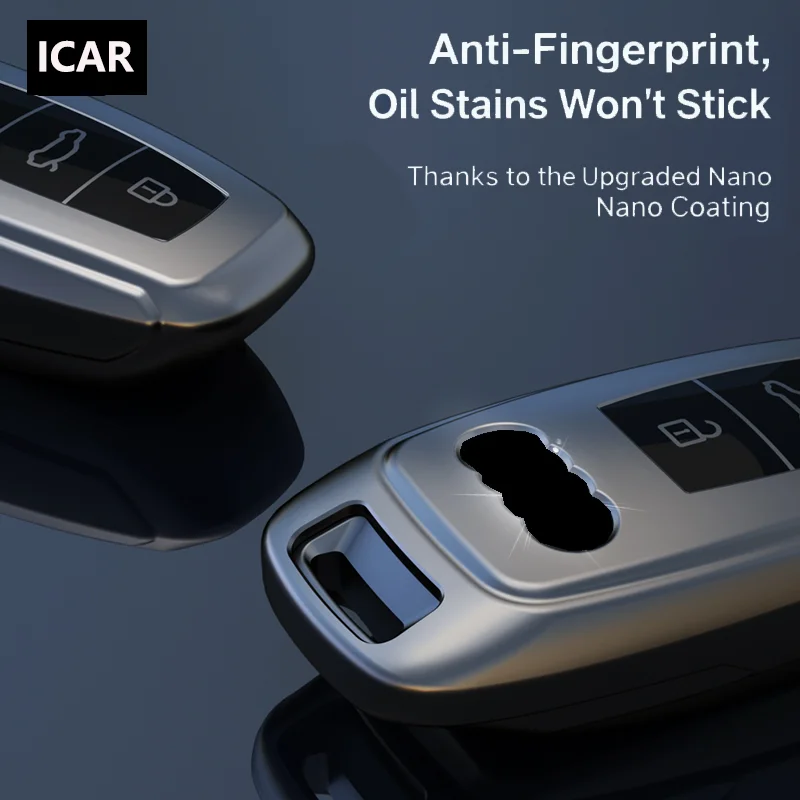 Titanium Gray for Audi A3 A4 B9 A6 C8 A7 S7 4K A8 D5 S8 Q7 Q8 SQ8 E-tron 2018 2019 2020 2021 Car Key Case Cover Fob Accessories