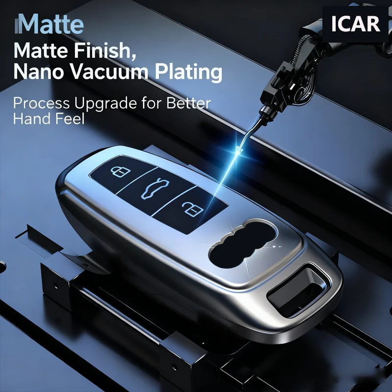 Titanium Gray for Audi A3 A4 B9 A6 C8 A7 S7 4K A8 D5 S8 Q7 Q8 SQ8 E-tron 2018 2019 2020 2021 Car Key Case Cover Fob Accessories