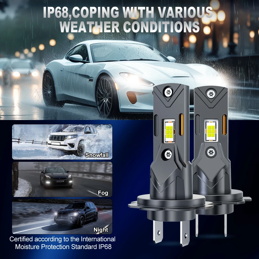 XSTORM H4 H7 LED Light Bulbs 25000LM 70W LED Headlight Canbus Hi/low Lamp 6500K 12V 24V Headlamp Fog Lights for Car Plug Play