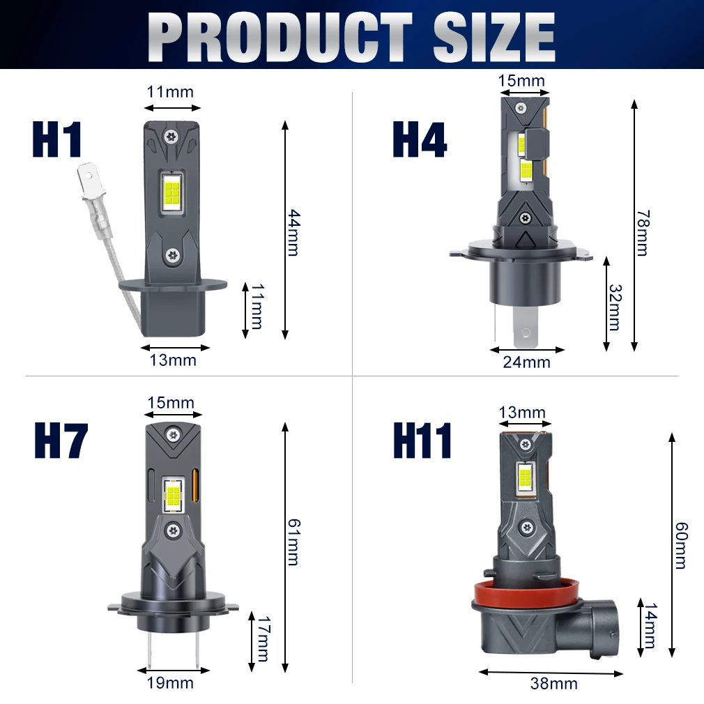XSTORM H4 H7 LED Light Bulbs 25000LM 70W LED Headlight Canbus Hi/low Lamp 6500K 12V 24V Headlamp Fog Lights for Car Plug Play