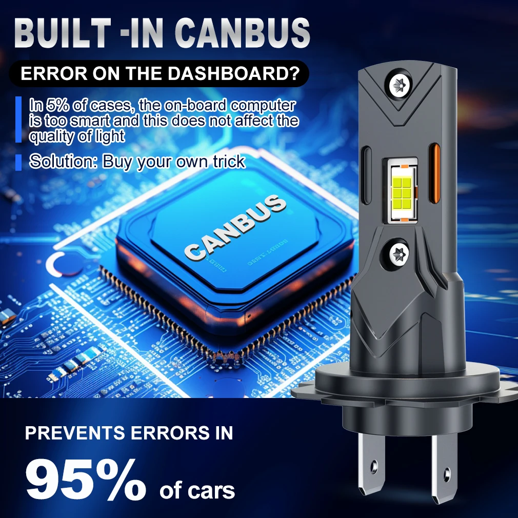 XSTORM H4 H7 LED Light Bulbs 25000LM 70W LED Headlight Canbus Hi/low Lamp 6500K 12V 24V Headlamp Fog Lights for Car Plug Play