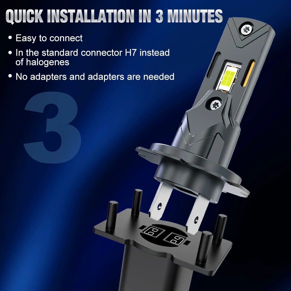XSTORM H4 H7 LED Light Bulbs 25000LM 70W LED Headlight Canbus Hi/low Lamp 6500K 12V 24V Headlamp Fog Lights for Car Plug Play