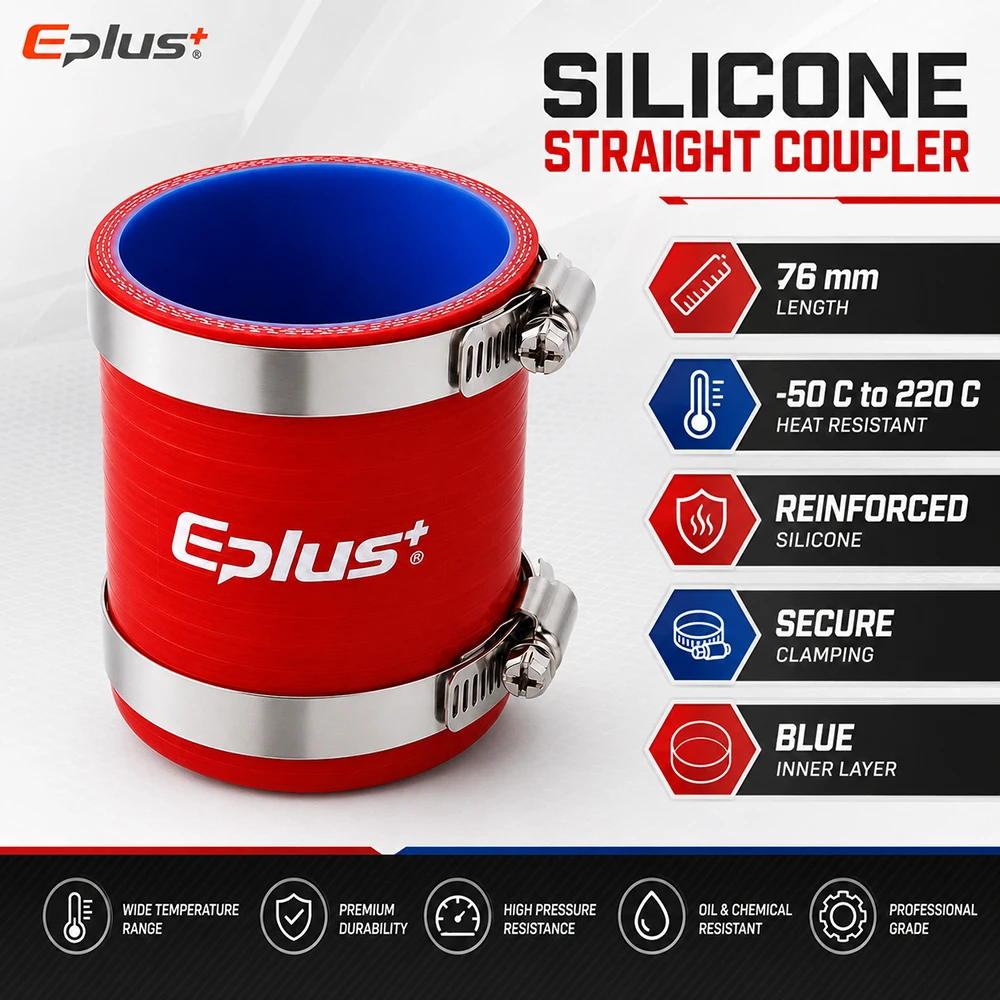 Universal Rde Silicone Tubing Hose Straight Pipe Coupler Car Intake Turbo Intercooler Silica Gel Hose Connector with Clamps
