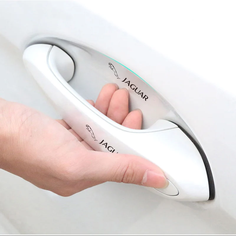 8pcs Car Door Handle Stickers Transparent Protector Film For Jaguar X S F XF XE XJ XK XEL XFL XJL XJ6 XJS XKR XFR F-Type F-Pace