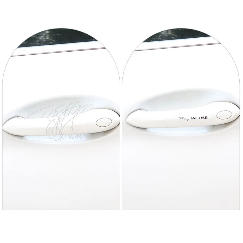 8pcs Car Door Handle Stickers Transparent Protector Film For Jaguar X S F XF XE XJ XK XEL XFL XJL XJ6 XJS XKR XFR F-Type F-Pace