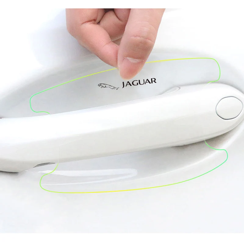 8pcs Car Door Handle Stickers Transparent Protector Film For Jaguar X S F XF XE XJ XK XEL XFL XJL XJ6 XJS XKR XFR F-Type F-Pace