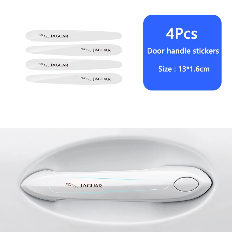 8pcs Car Door Handle Stickers Transparent Protector Film For Jaguar X S F XF XE XJ XK XEL XFL XJL XJ6 XJS XKR XFR F-Type F-Pace