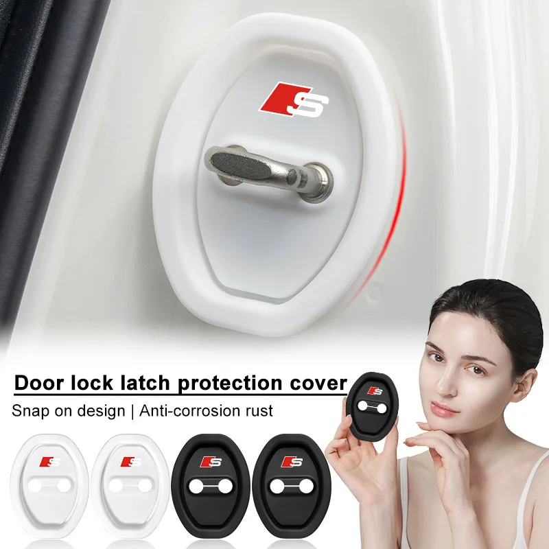 For Audi C6 C7 A4 B6 B8 B7 A6 A3 A5 Q3 Q5 Q7 8P 8V 8L 4Pcs Car Door Groove Cushion Silicone Gel Anti-Collision Protective Cover