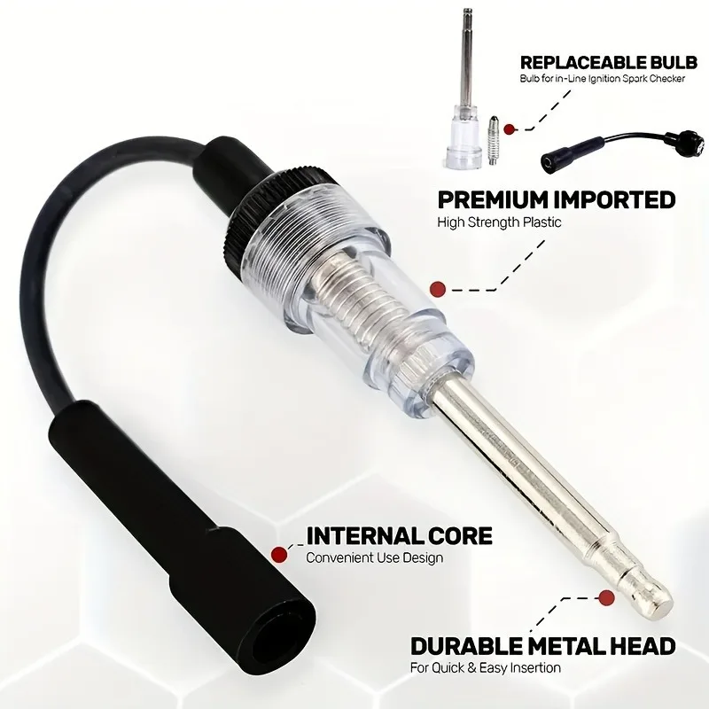 Car Spark Plug Tester Pen Ignition Coil Tester Tool Auto Checker Detector Automotive Ignition System Tester Automotive Ignition