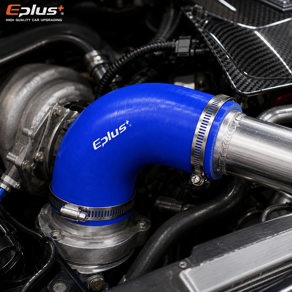 Universal Blue Silicone Tubing Hose 90 Degrees Pipe Coupler Car Intake Turbo Intercooler Silica Gel Hose Connector with Clamps