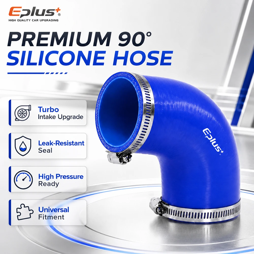 Universal Blue Silicone Tubing Hose 90 Degrees Pipe Coupler Car Intake Turbo Intercooler Silica Gel Hose Connector with Clamps