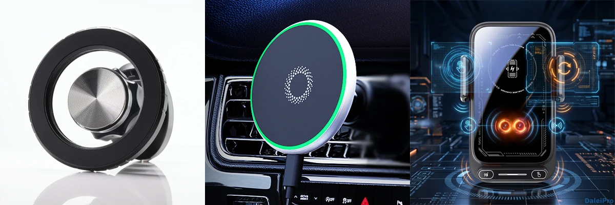 Designed for Renault Grand Koleos 2024 2025 Phone Holder Car Magnetic Mount Smart Sensing Wireless Charging One-Touch Release Qi
